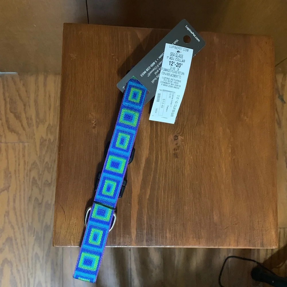 Lupine Originals - NWT! Blue ,Green, Purple (Sea Glass) Dog Collar. 12”-20”